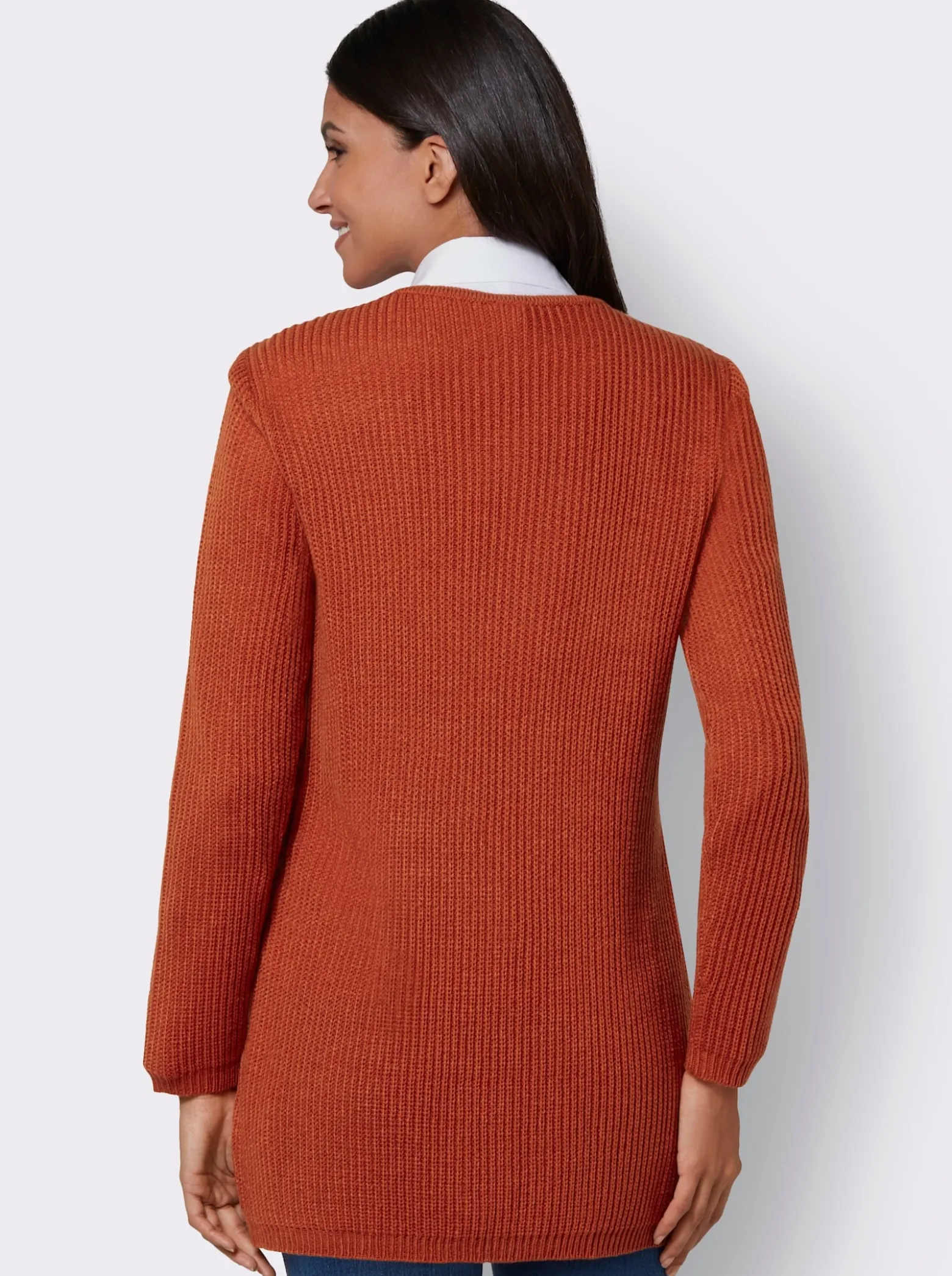 Strickjacke mit gerippten Abschlüssen