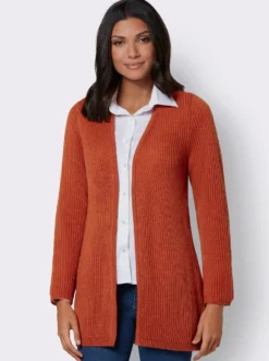 Strickjacke mit gerippten Abschlüssen
