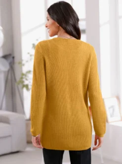 Strickjacke mit gerippten Abschlüssen