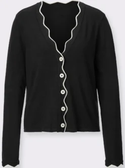 Strickjacke mit gewellten Abschlüssen