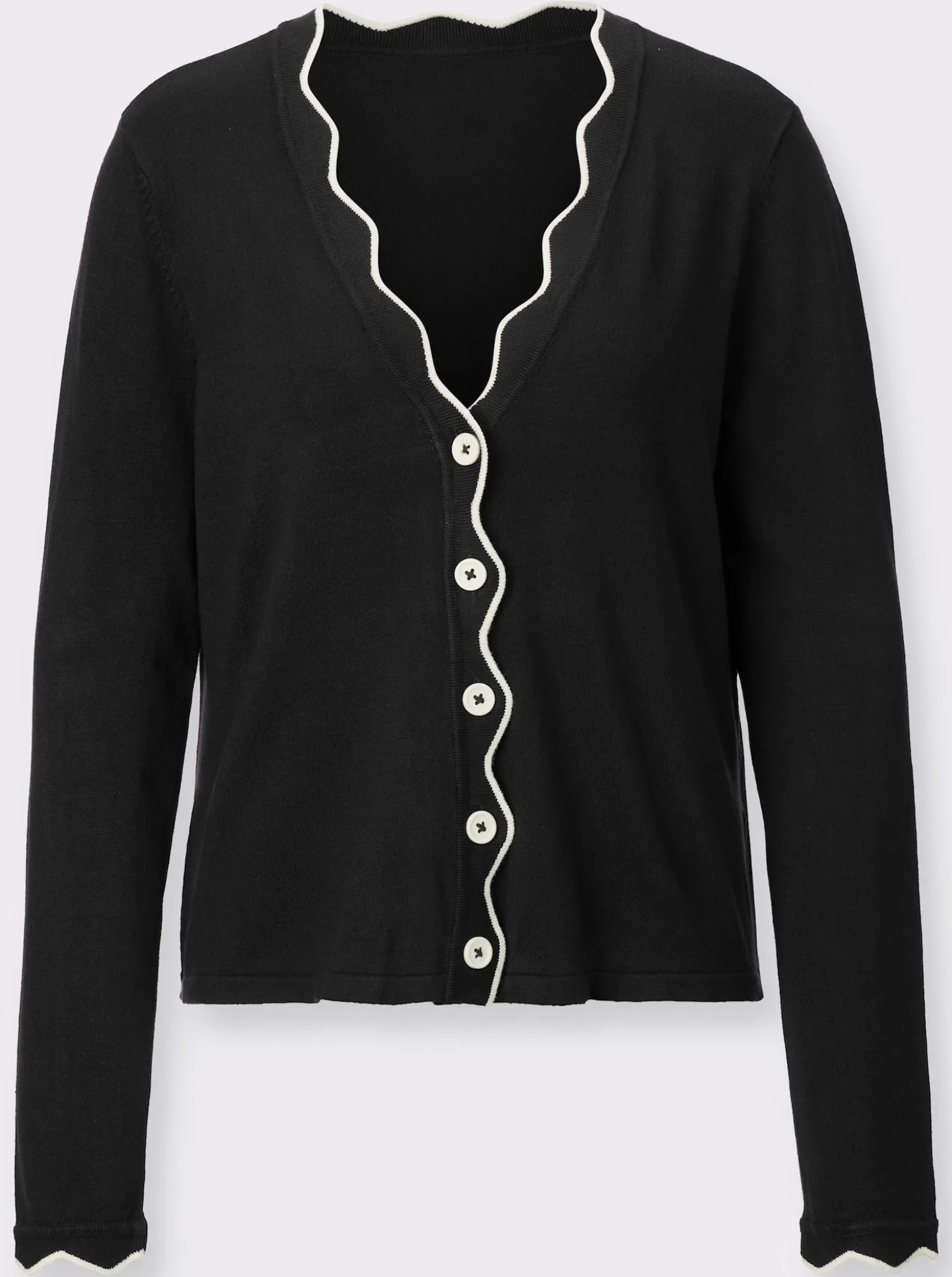 Strickjacke mit gewellten Abschlüssen