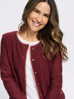 Strickjacke mit Kontrast-Abschlüssen