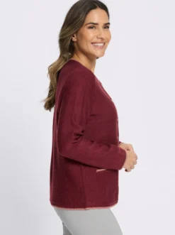 Strickjacke mit Kontrast-Abschlüssen