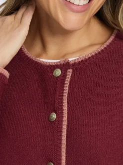 Strickjacke mit Kontrast-Abschlüssen