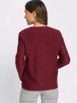 Strickjacke mit Kontrast-Abschlüssen