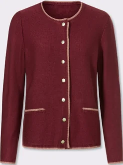 Strickjacke mit Kontrast-Abschlüssen