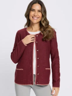 Strickjacke mit Kontrast-Abschlüssen