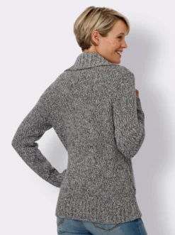 Strickjacke mit kontrastfarbigen Einsätzen