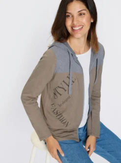 Strickjacke mit Lettering-Druck