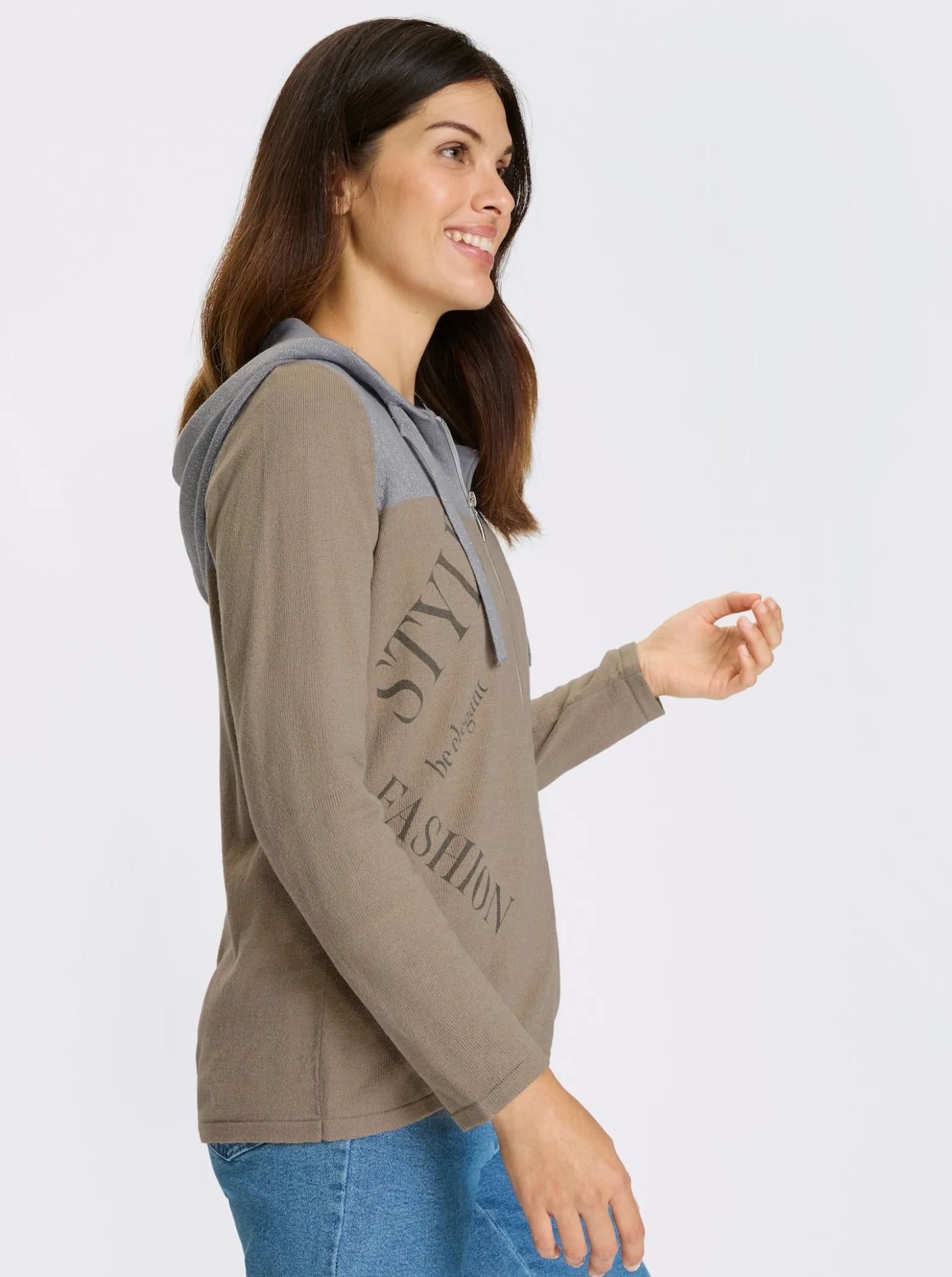 Strickjacke mit Lettering-Druck