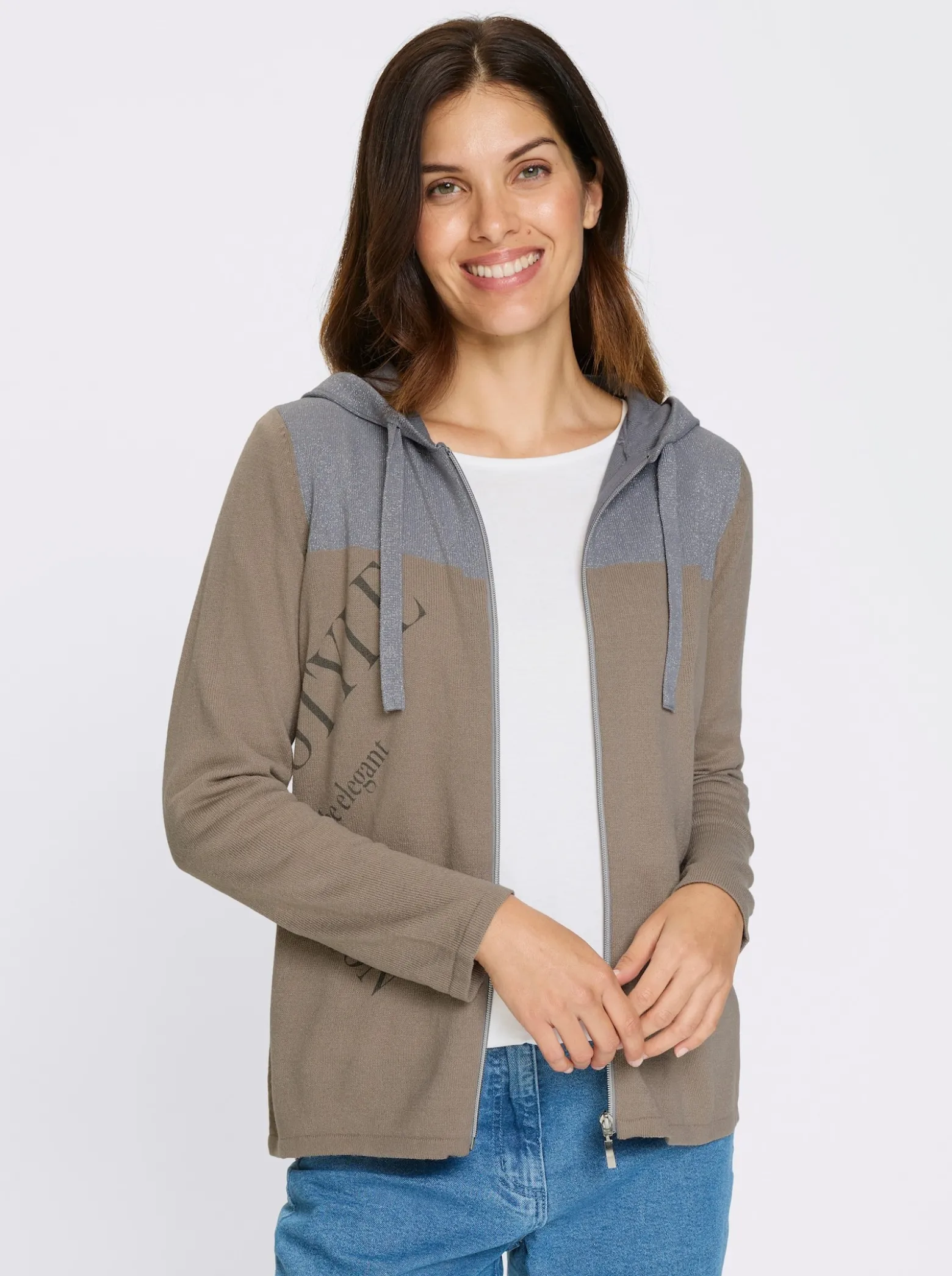 Strickjacke mit Lettering-Druck