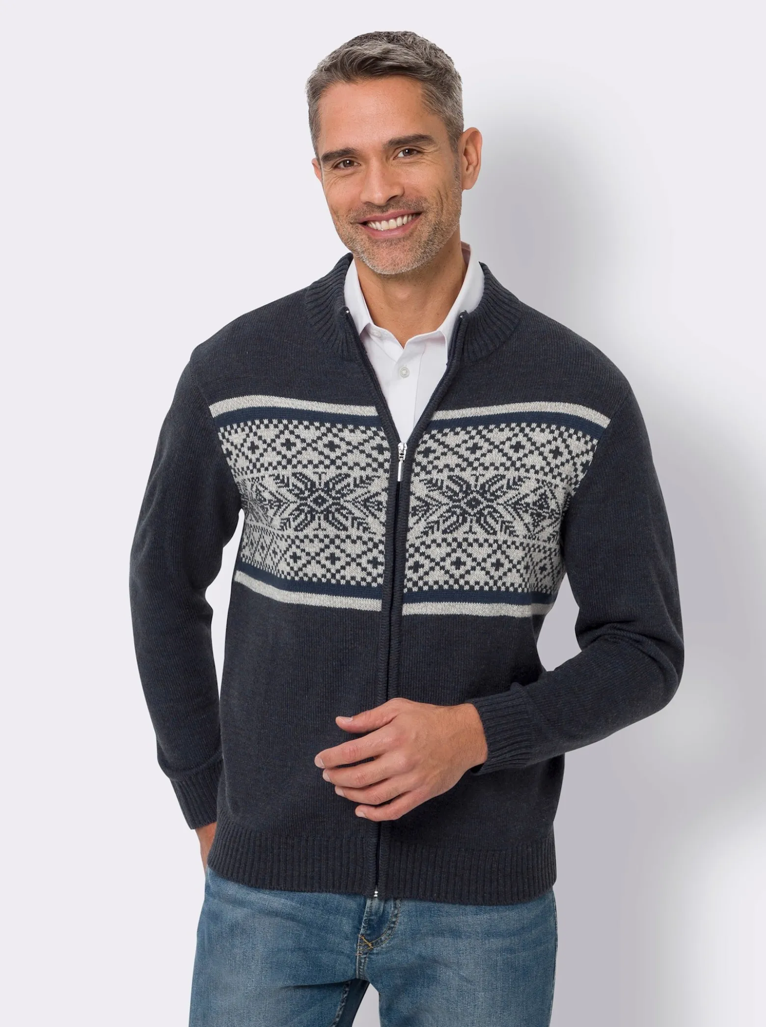 Strickjacke mit Norweger-Muster