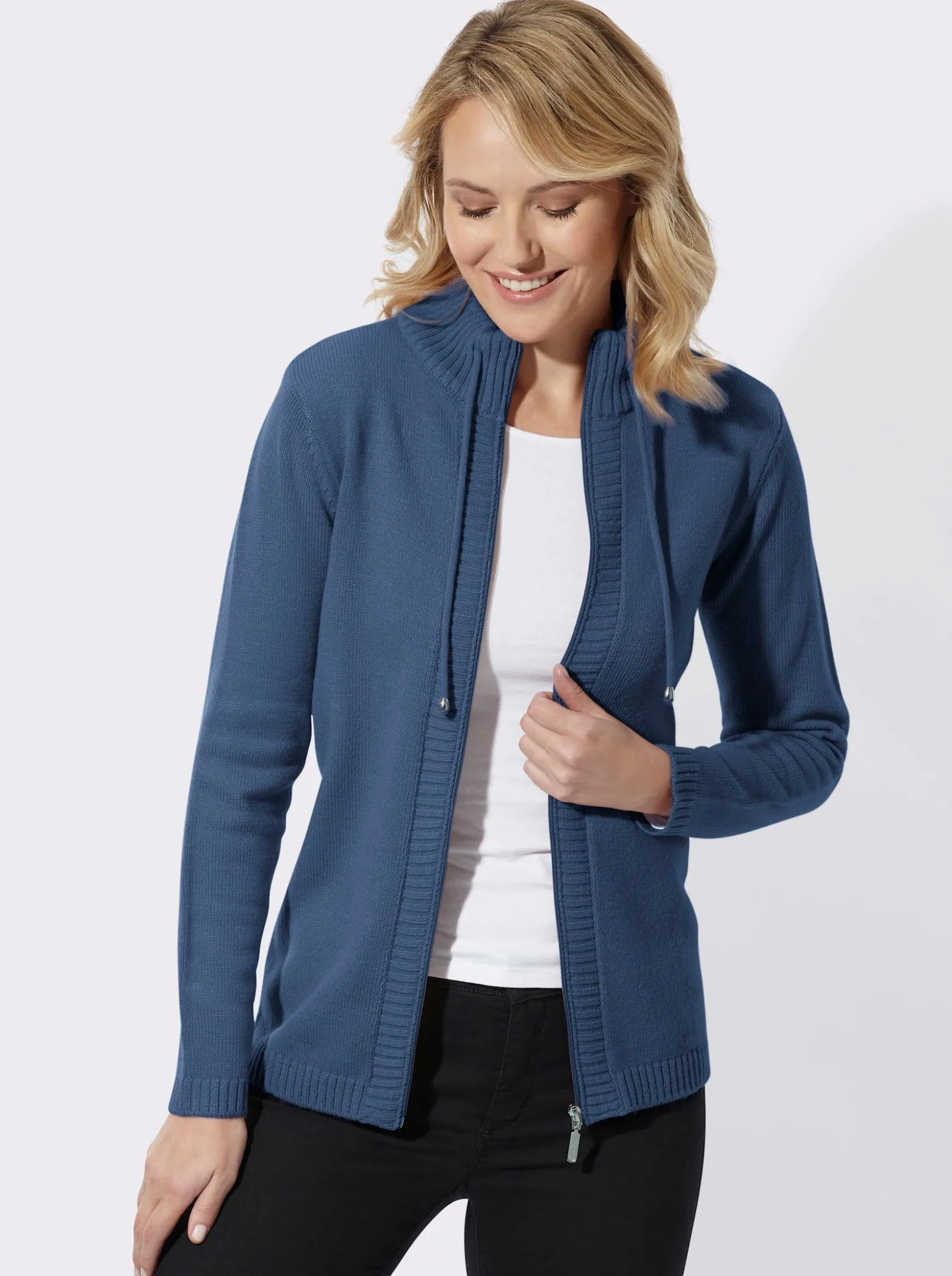 Strickjacke mit Reißverschluss