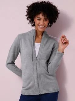 Strickjacke mit Reißverschluss
