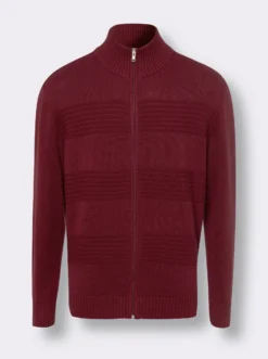 Strickjacke mit Rippenmuster