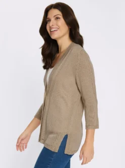 Strickjacke mit 3/4-Ärmeln