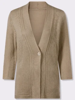 Strickjacke mit 3/4-Ärmeln