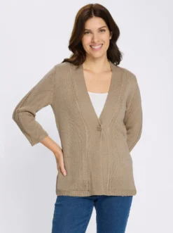 Strickjacke mit 3/4-Ärmeln