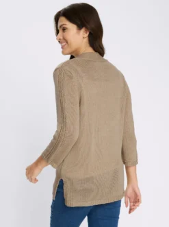 Strickjacke mit 3/4-Ärmeln