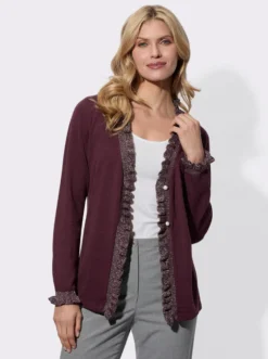 Strickjacke mit Rüschen