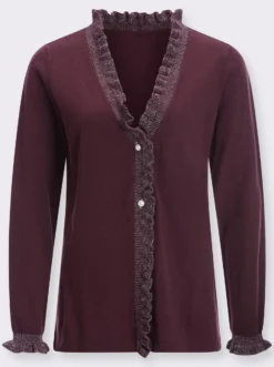 Strickjacke mit Rüschen