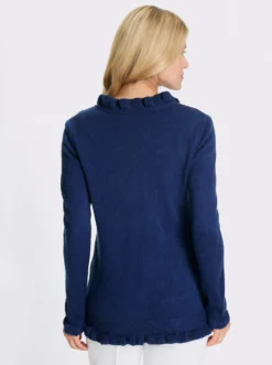 Strickjacke mit Rüschen-Verzierung