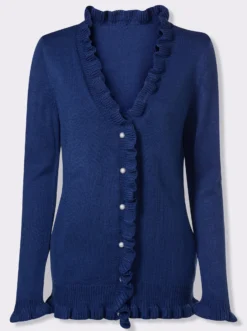 Strickjacke mit Rüschen-Verzierung