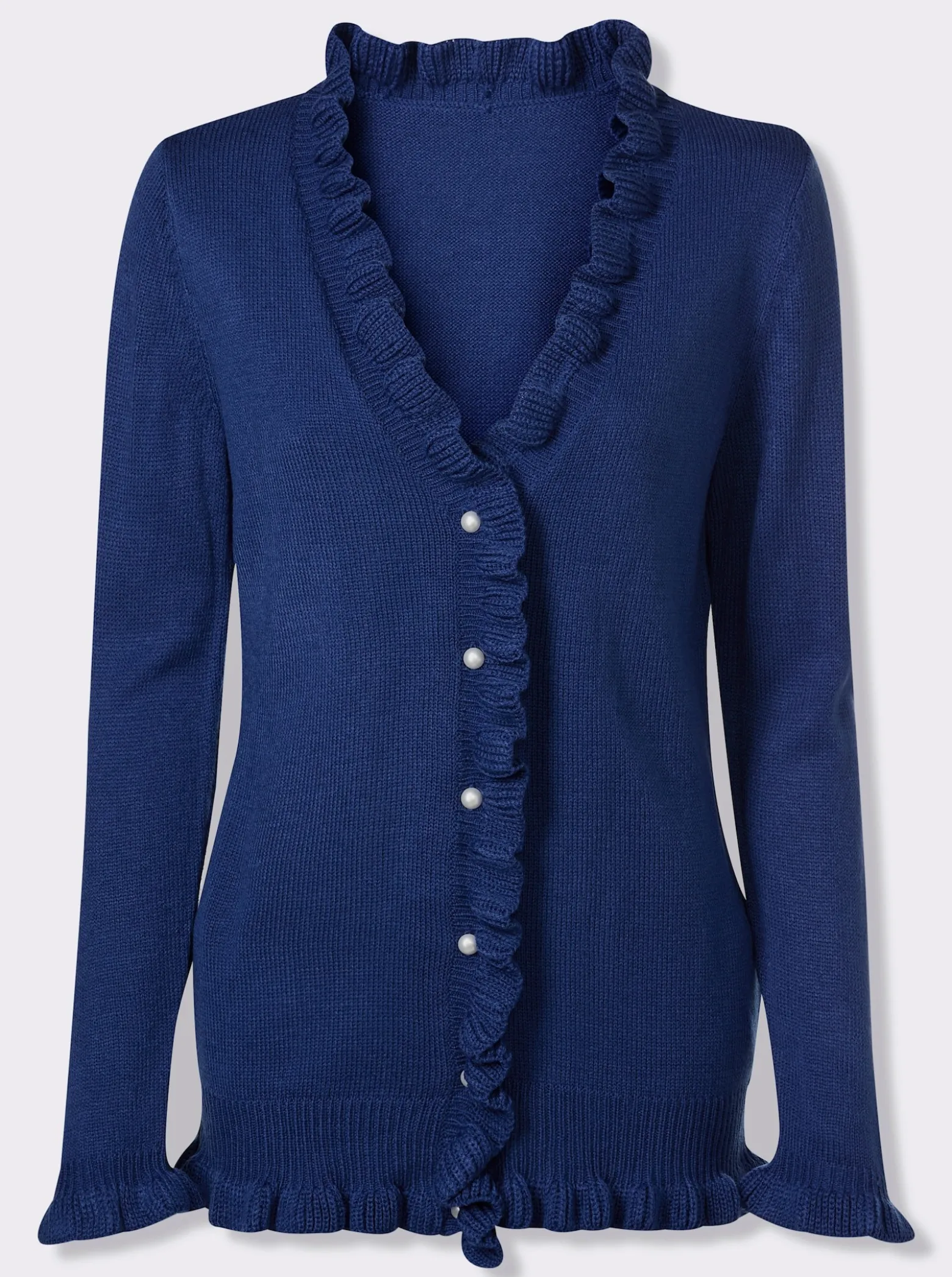 Strickjacke mit Rüschen-Verzierung