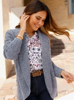Strickjacke mit Schalkragen