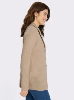 Strickjacke mit silberfarbigem Glanzgarn
