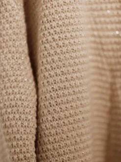 Strickjacke mit silberfarbigem Glanzgarn