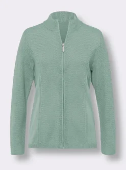 Strickjacke mit Stehkragen, pflegeleicht
