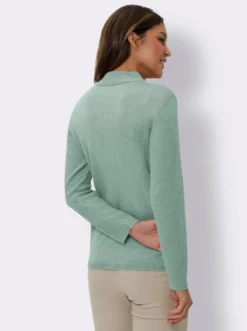 Strickjacke mit Stehkragen, pflegeleicht