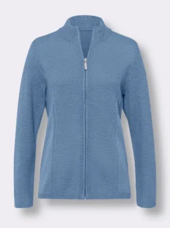 Strickjacke mit Stehkragen, pflegeleicht