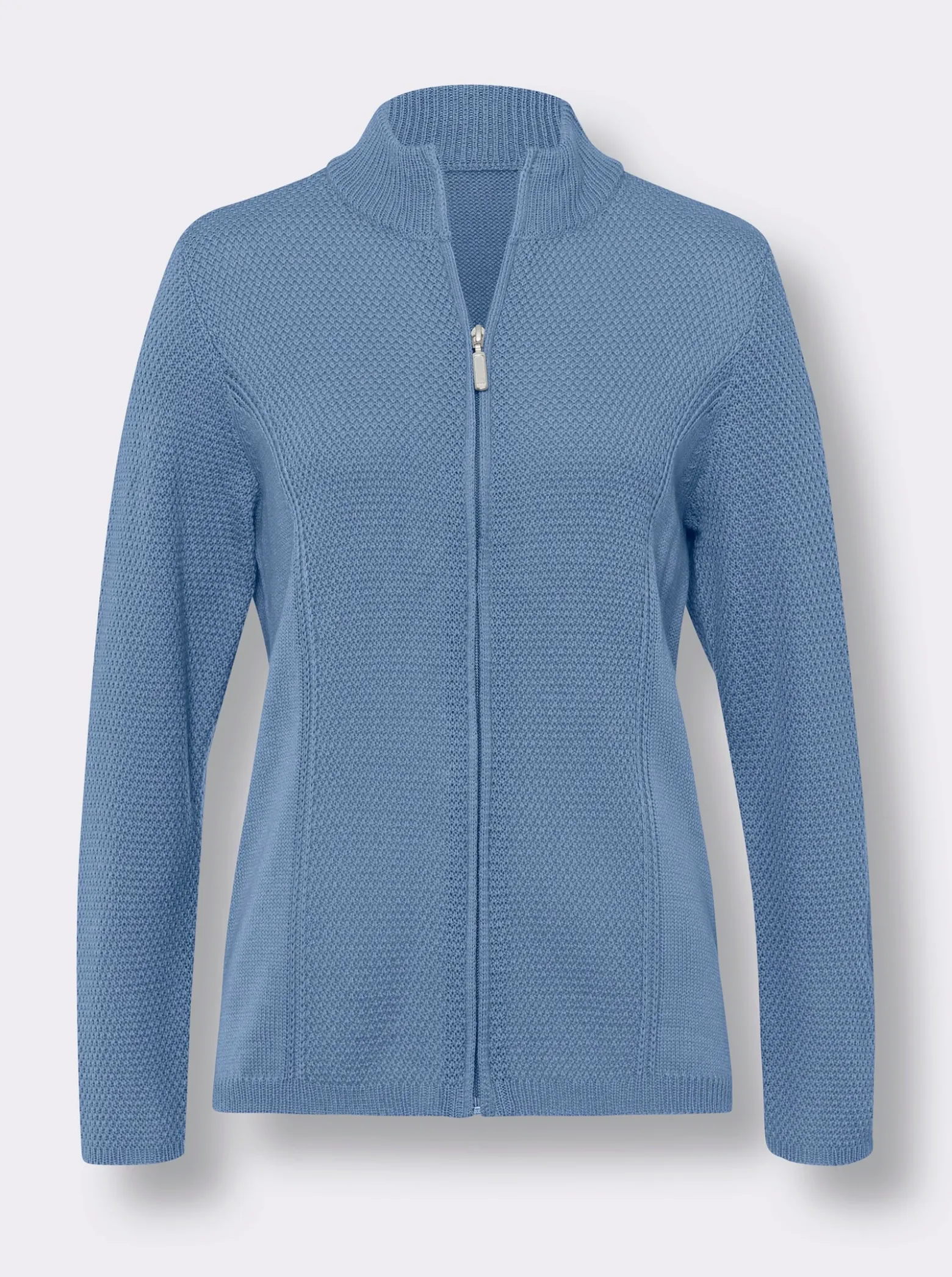Strickjacke mit Stehkragen, pflegeleicht