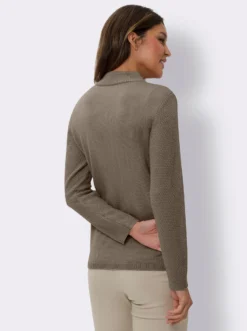 Strickjacke mit Stehkragen, pflegeleicht