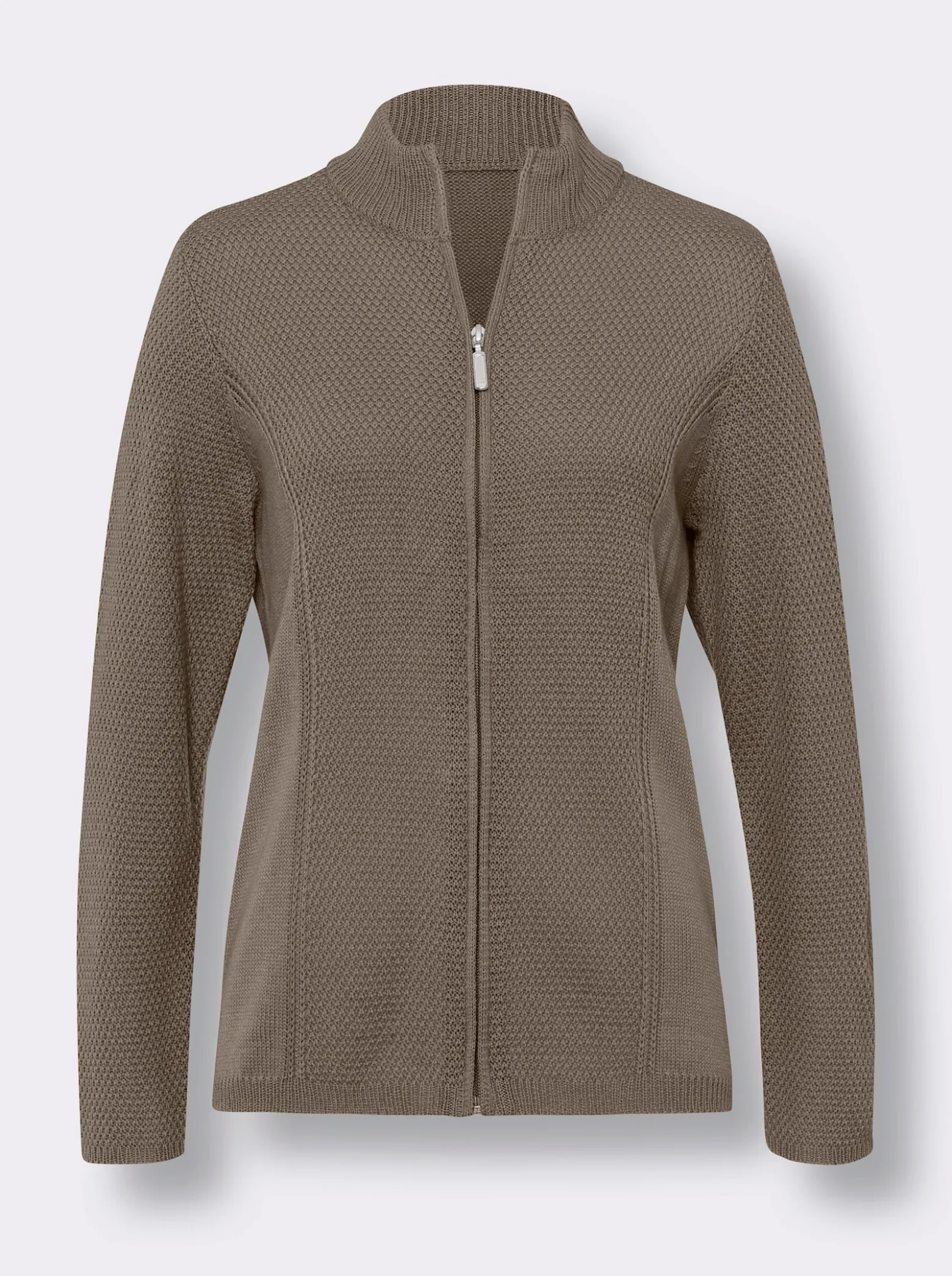 Strickjacke mit Stehkragen, pflegeleicht