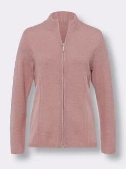 Strickjacke mit Stehkragen, pflegeleicht