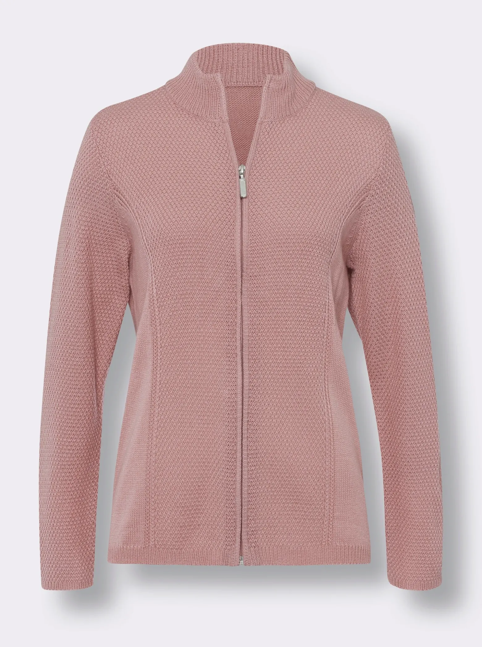 Strickjacke mit Stehkragen, pflegeleicht