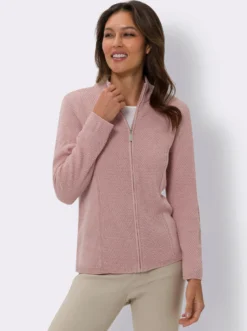 Strickjacke mit Stehkragen, pflegeleicht