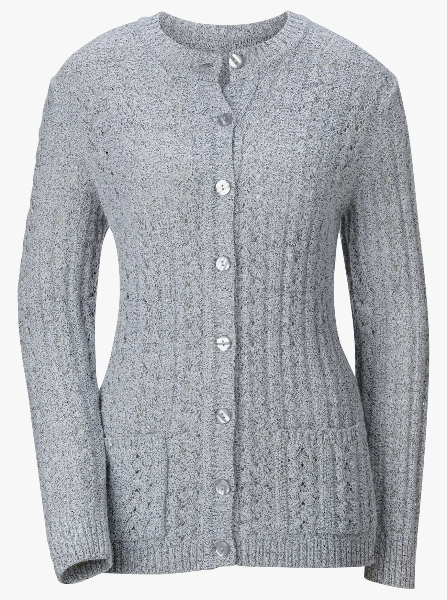 Strickjacke mit Ton-in-Ton-Knöpfen