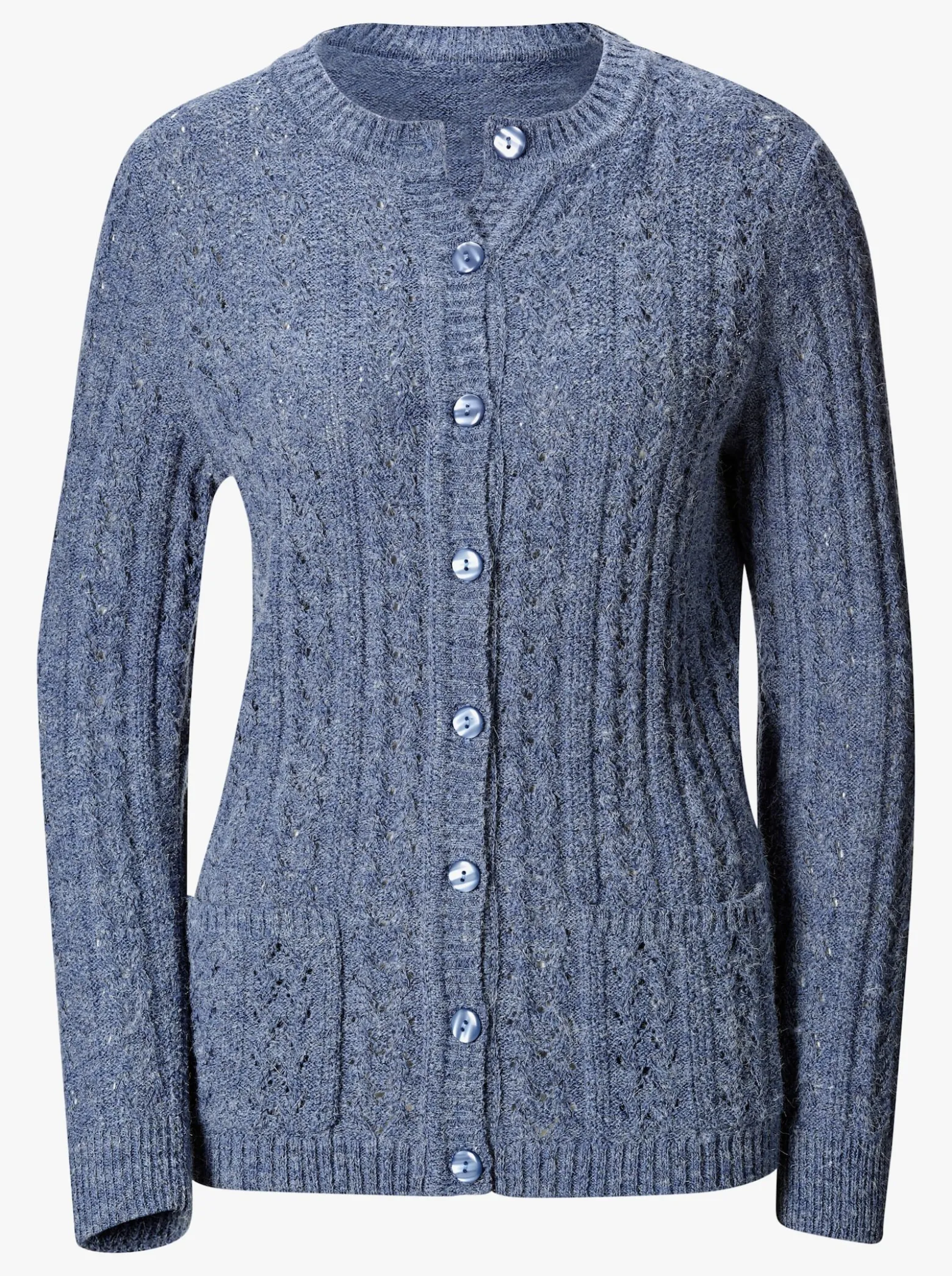Strickjacke mit Ton-in-Ton-Knöpfen