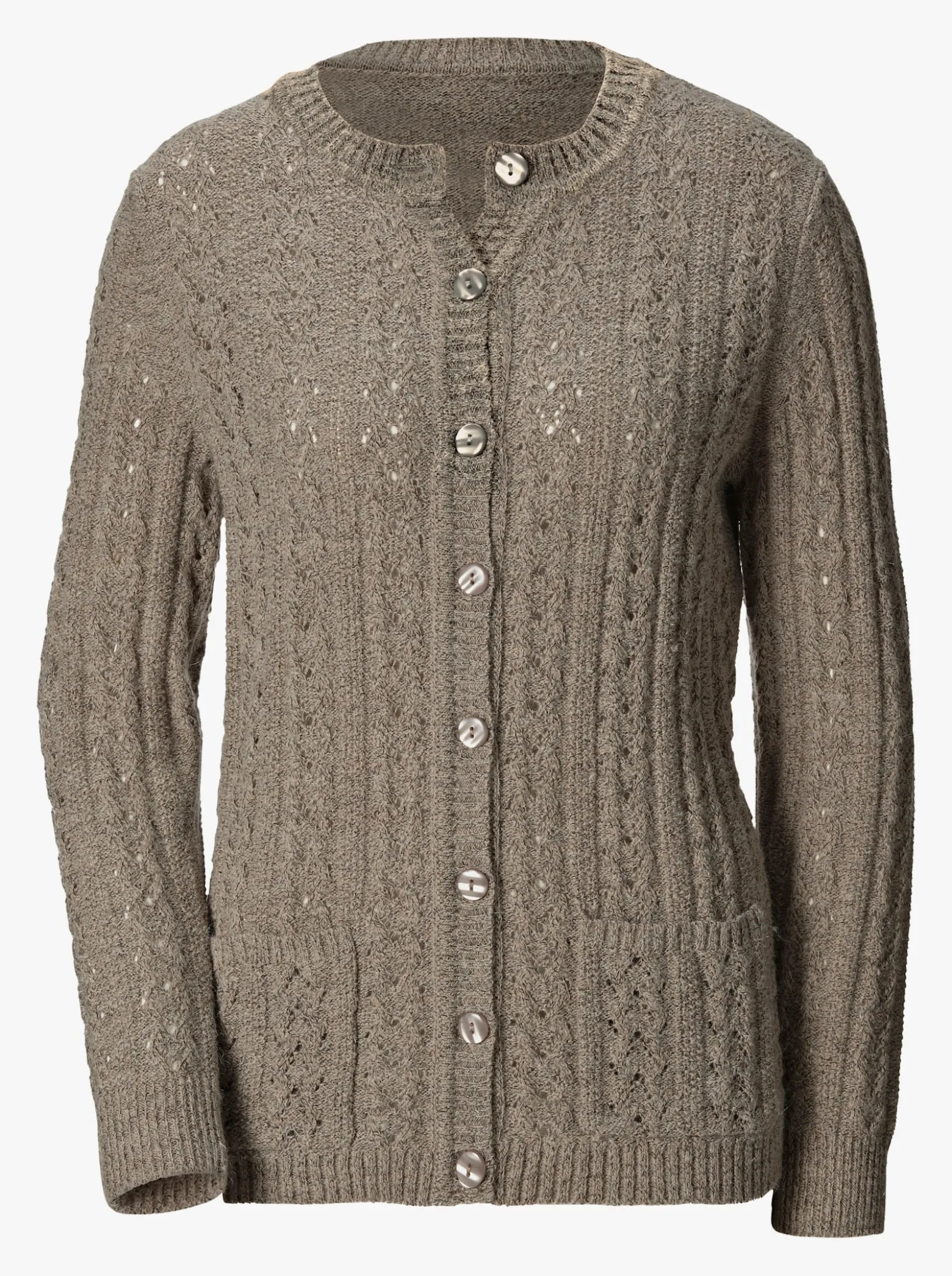Strickjacke mit Ton-in-Ton-Knöpfen