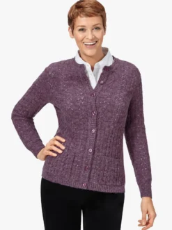Strickjacke mit Ton-in-Ton-Knöpfen