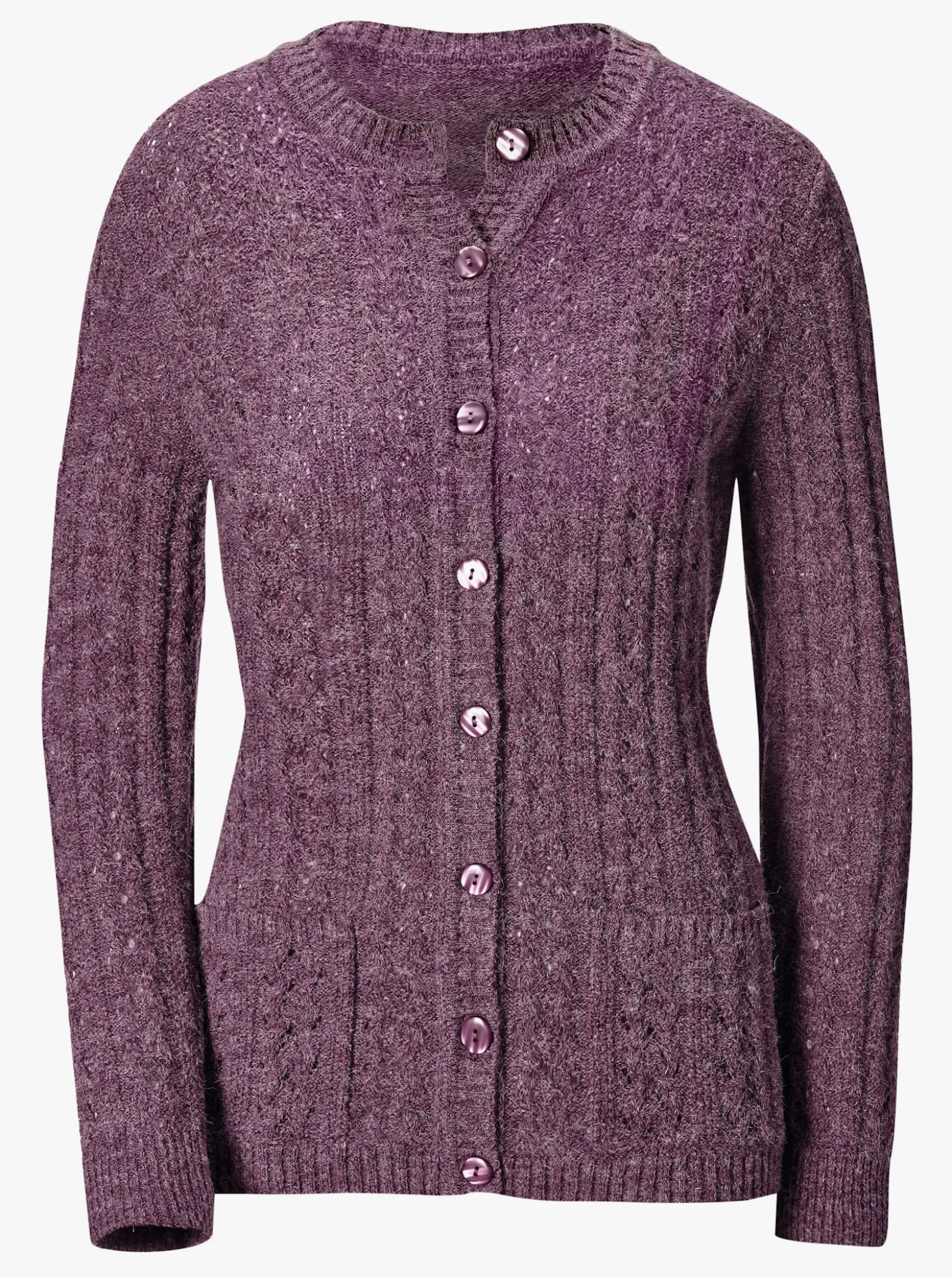 Strickjacke mit Ton-in-Ton-Knöpfen