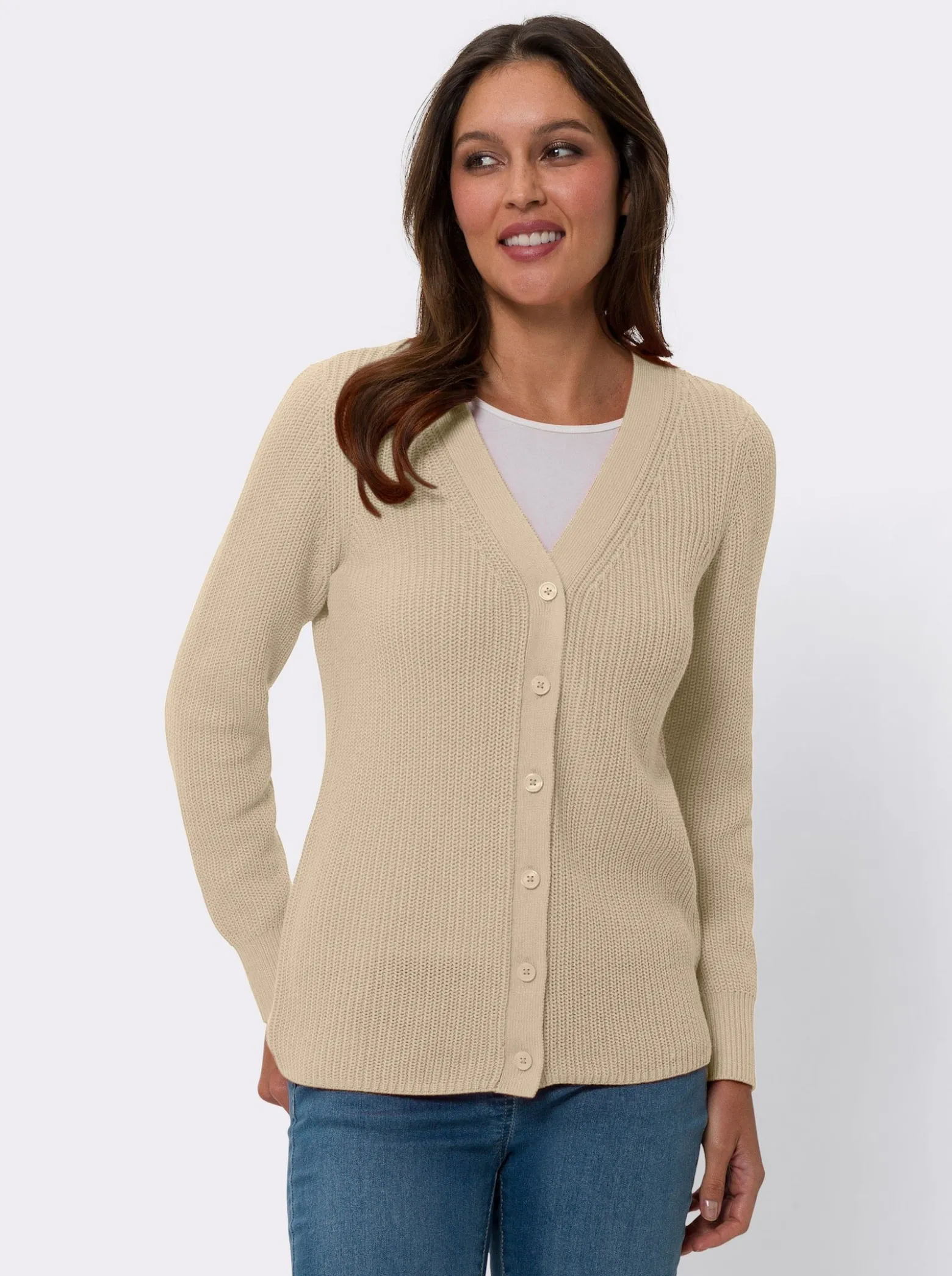 Strickjacke mit V-Ausschnitt