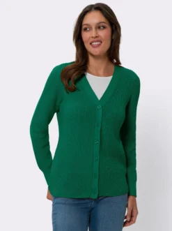 Strickjacke mit V-Ausschnitt