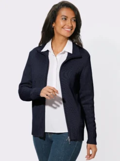 Strickjacke mit 2-Wege-Reißverschluss