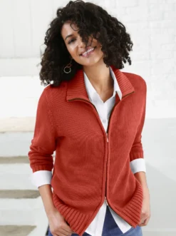 Strickjacke mit 2-Wege-Reißverschluss