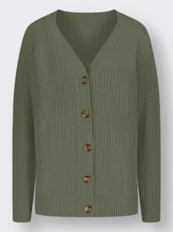 Strickjacke mit Zopfmuster